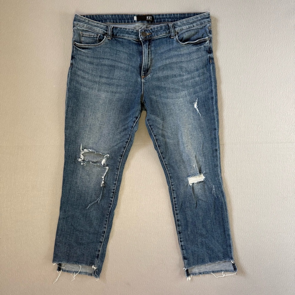 Kut from the Cloth 14 Petite Women's Distressed Blue Jeans